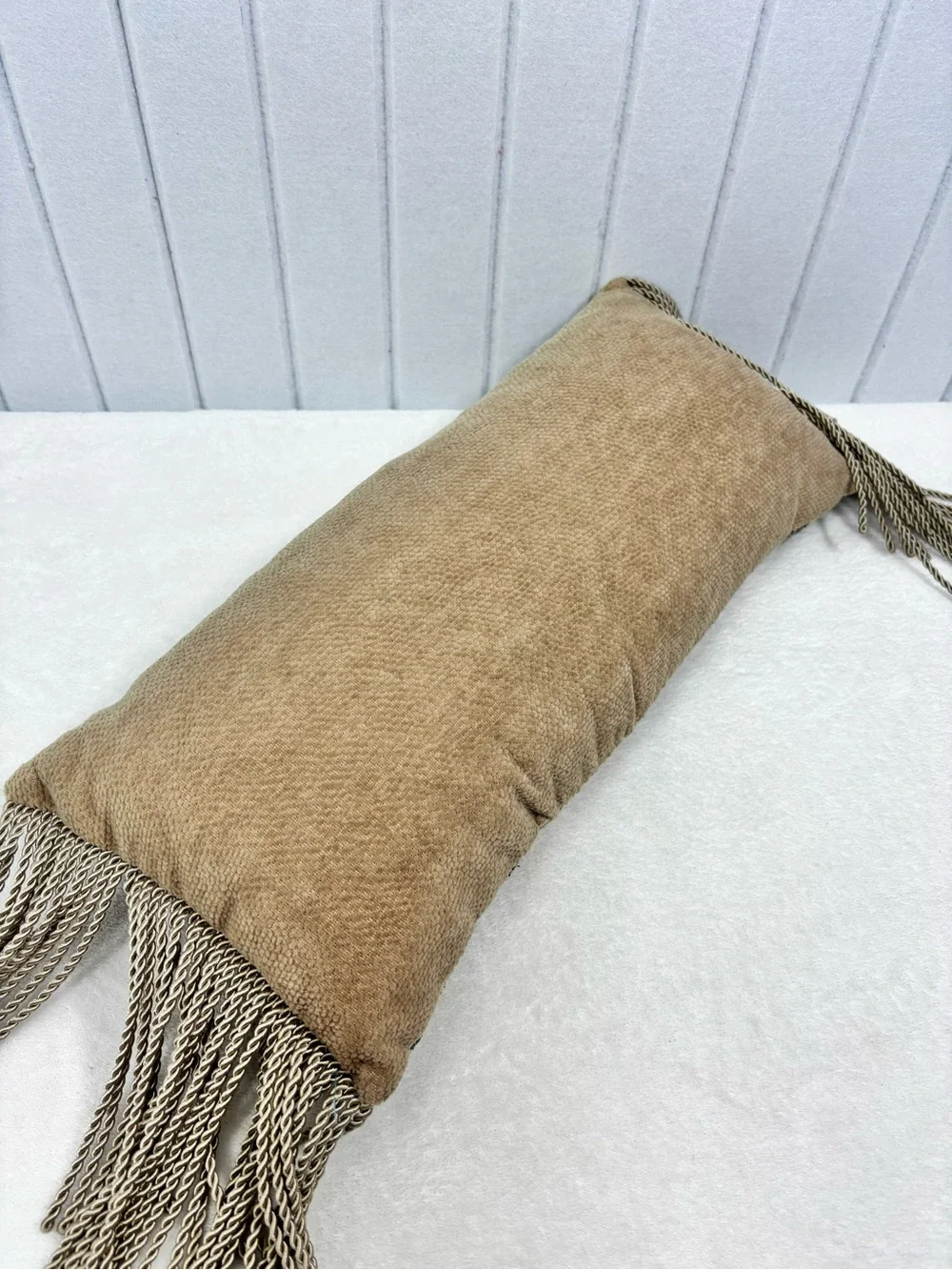 Vintage Tapestry  Kitten Bolster Pillow with Tassels